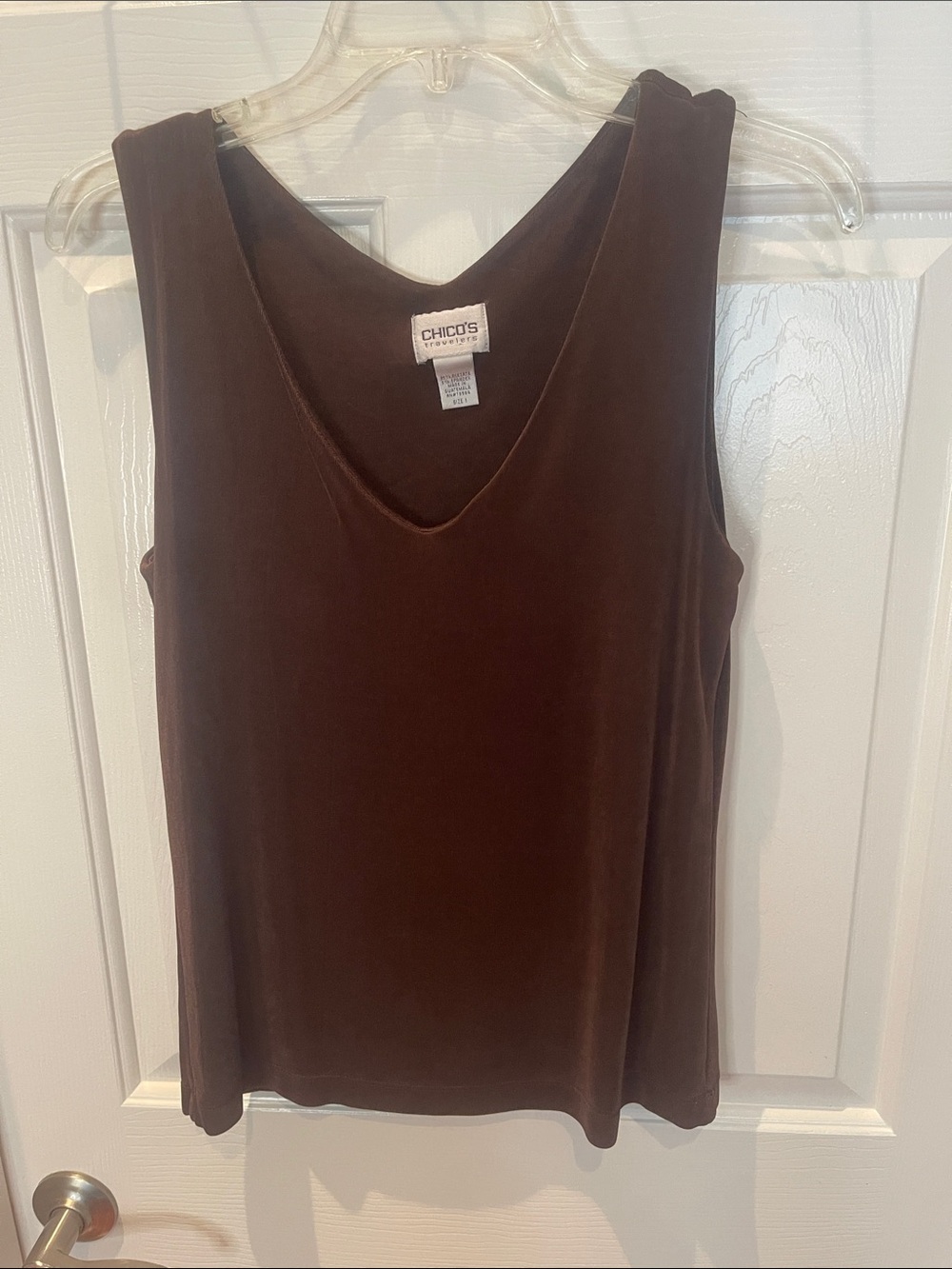 Chico's Deep Brown V-Neck Sleeveless Tank